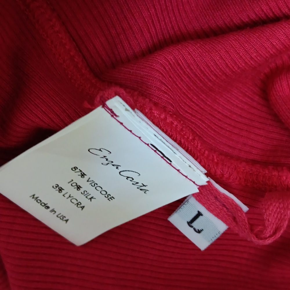 ENZA COSTA..NEW! RIBBED TANK MIDI DRESS..VICOSE/SILK BLEND..LARGE - Picture 6 of 6